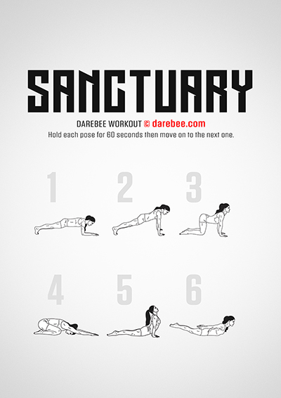 Sanctuary is a Darebee home fitness no-equipment bodyweight workout that works your abs, core and back for a healthier, stronger you.