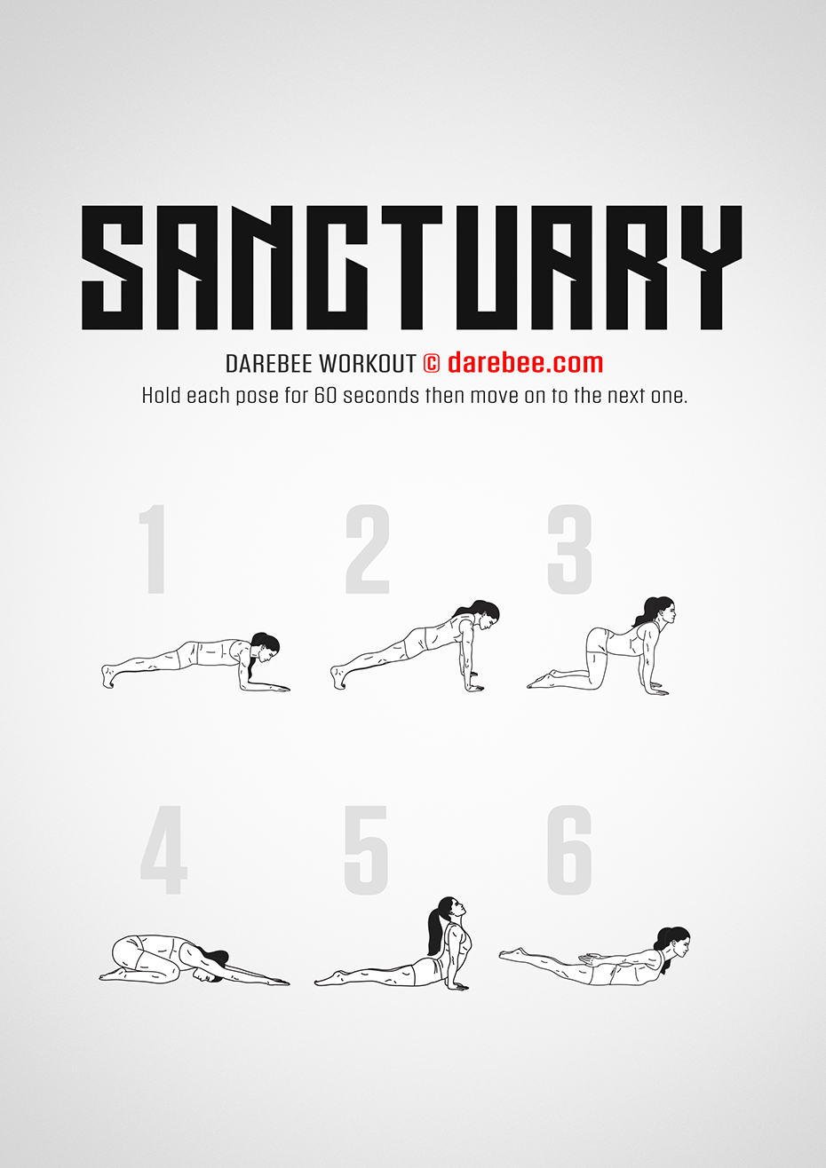 Sanctuary is a Darebee home fitness no-equipment bodyweight workout that works your abs, core and back for a healthier, stronger you.