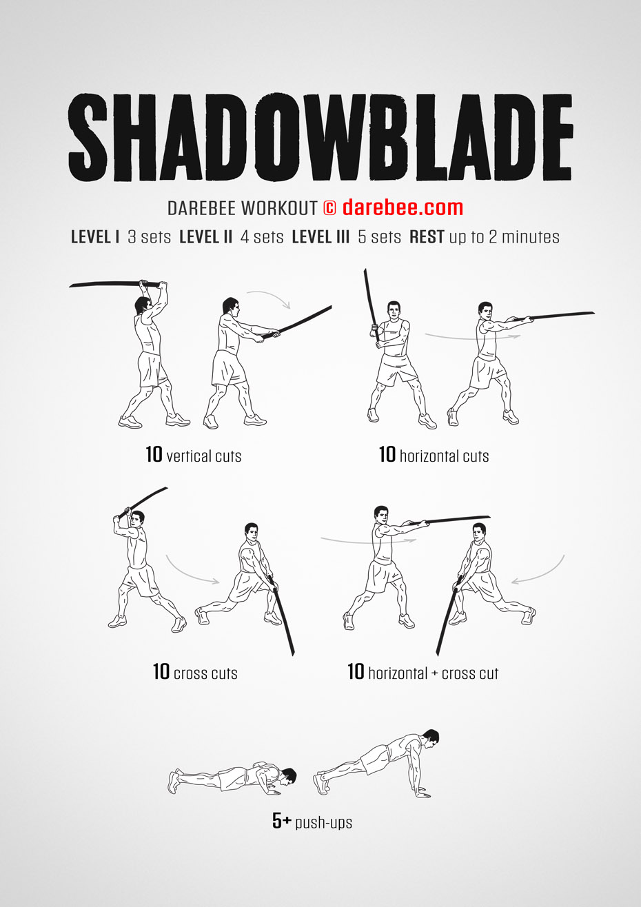 Shadowblade is a DAREBEE RPG Fitness home workout you can enact with a bokken, katana or handy broom handle substitute for a load of fun and quite some good fitness benefits.