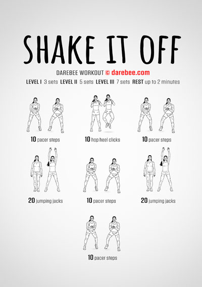 Shake It Off is a Darebee home-fitness lower body workout whose impact focus also improves your fascial fitness.