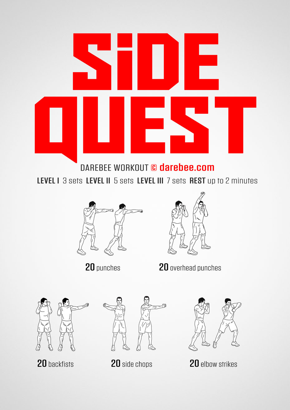 Side Quest then is no different. It is a Darebee home workout that will not tax you at all, but it will help you find fresh ways to control your upper body that lead to greater dexterity.