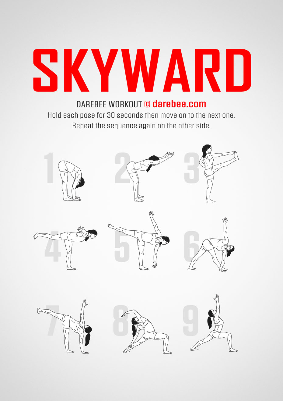 Skyward is a ypga-based, Darebee home-fitness total body strength and flexibility workout. 