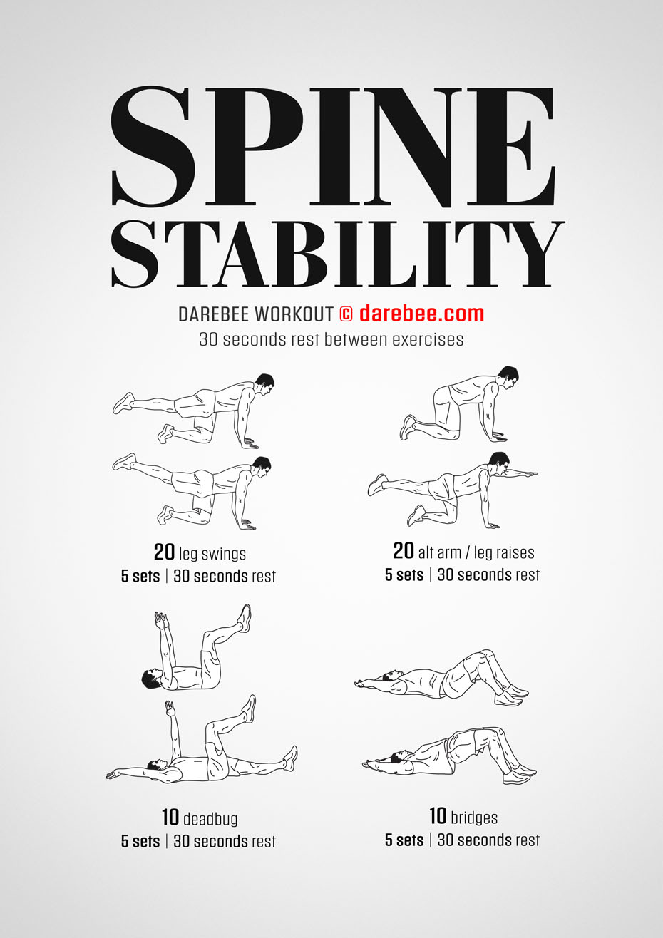 Spine Stability is a Darebee home-fitness workout that helps you develop a strong back and a better posture. 