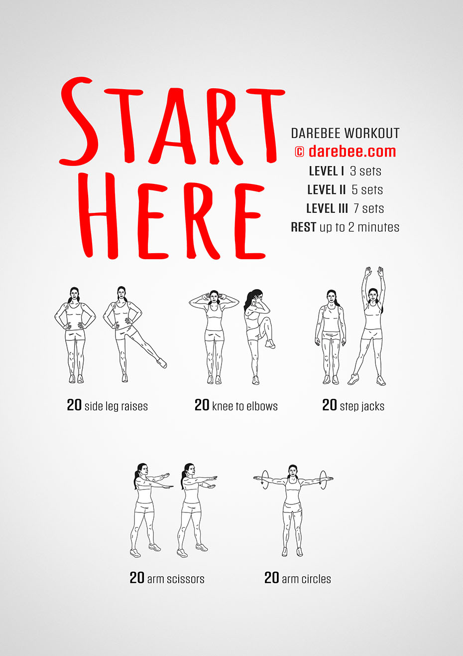 Darebee basic home fitness exercises workout