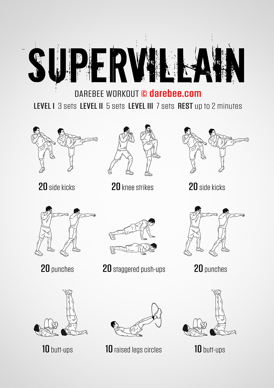 Supervillain PDF free full body workout by Darebee