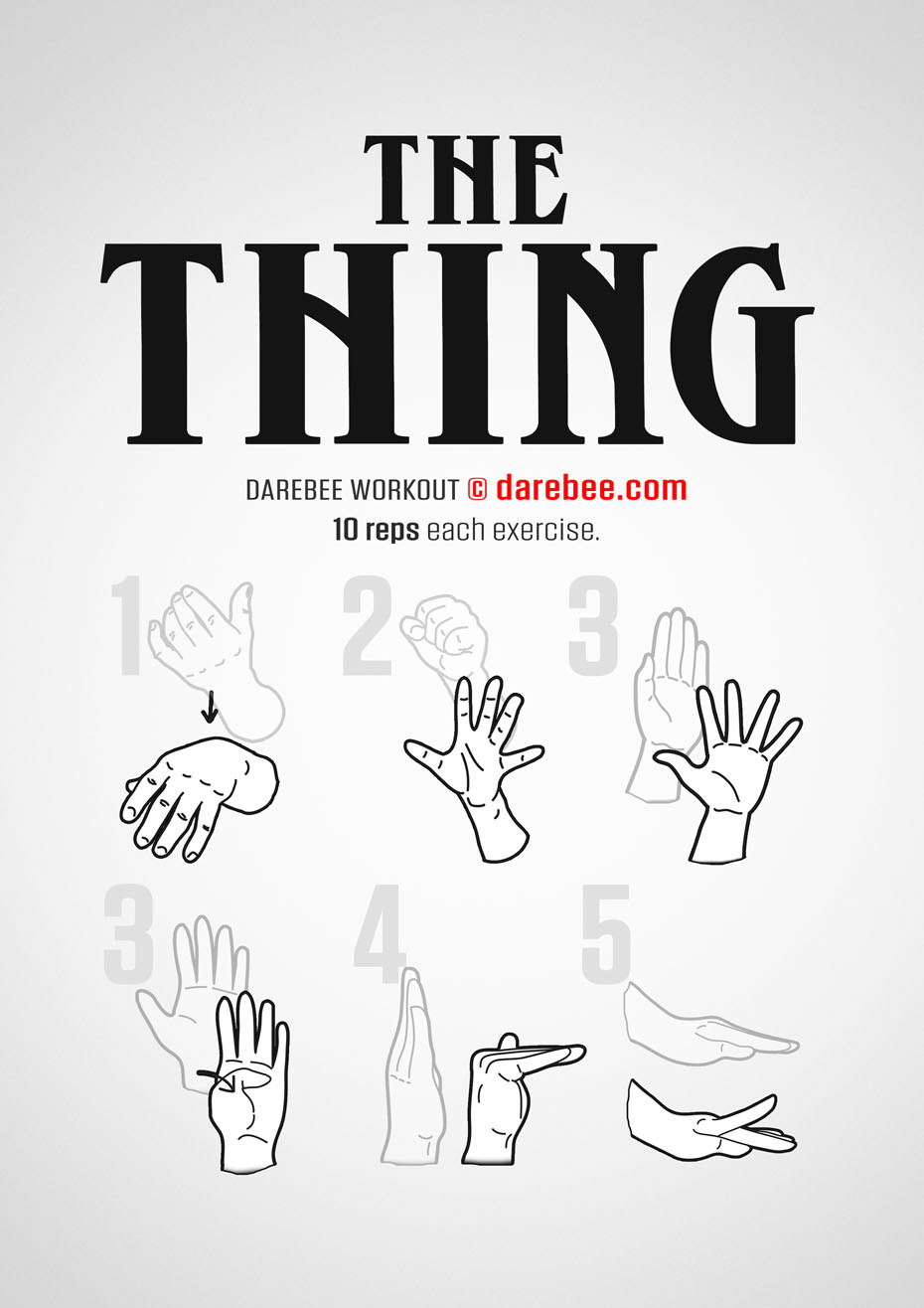 The Thing is a Darebee home-fitness wrist strength and tendon strength workout that will help your wrists stay strong and healthy.
