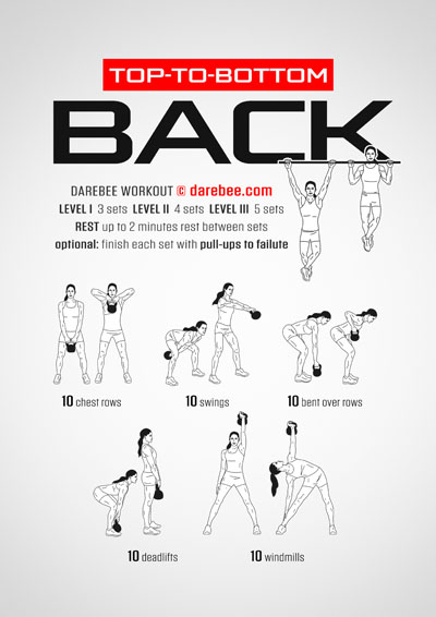 Top-to-Bottom Back is a DAREBEE home fitness kettlebell workout that will torch your back and help your upper body get stronger and you to feel healthier.