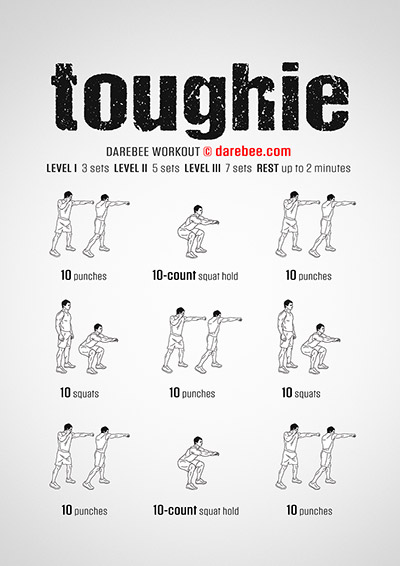 Toughie is a DAREBEE no-equipment home fitness, total body workout that helps you feel stronger and get healthier at home.
