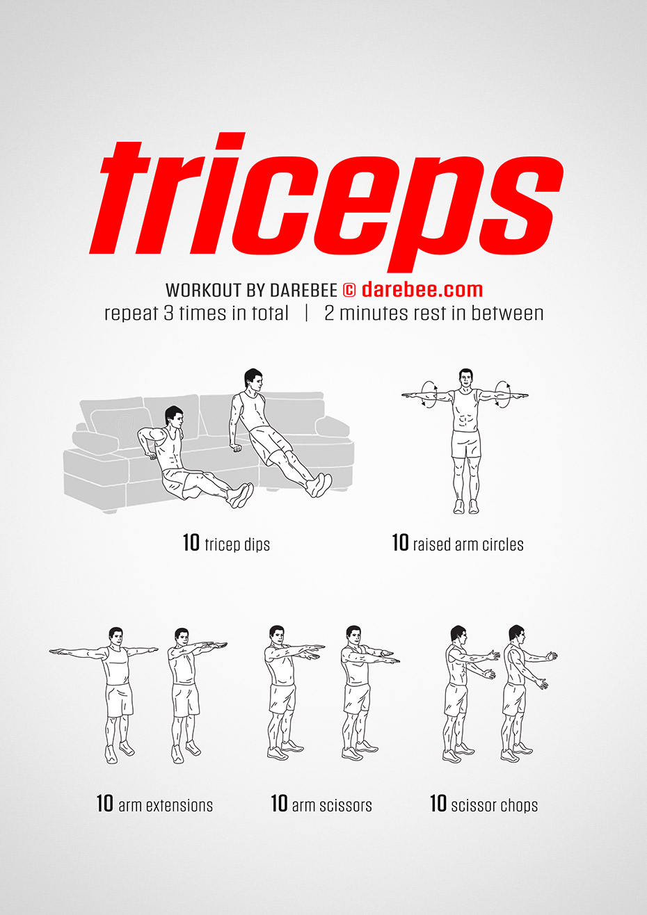 Best Triceps Workout  Chest and tricep workout, Triceps workout, Shoulder  workout at home