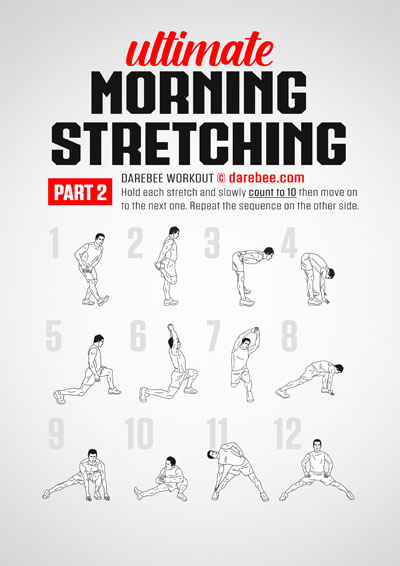 Ultimate Morning Stretching Part 2 is a DAREBEE home fitness no-equipment mobility and range of motion (ROM) lower body workout that helps you improve your agility.